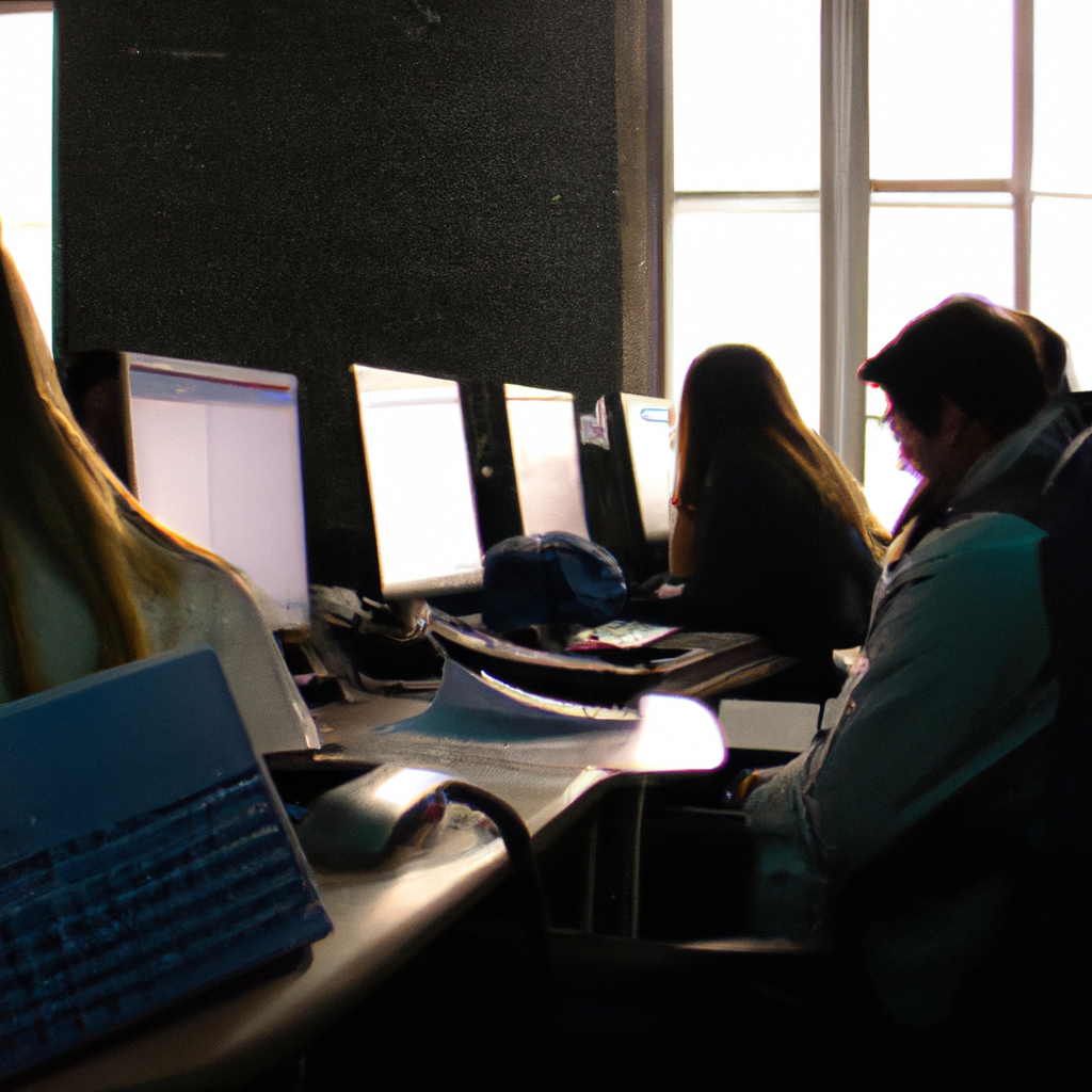 Estudiantes en sala de redacción practicando edición en Buenos Aires